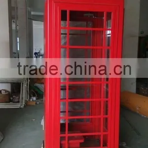 Outdoor Decoration Red Antique Telephone Booth thumbnail-1