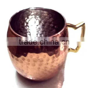 HAMMERED FINISH 100% PURE COPPER MOSCOW MULE MUGS NICKLE LINED thumbnail-1