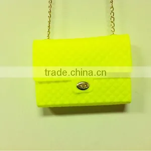 New Fluorescence Candy Color Diamond Shape Silicon Shoulder Bag thumbnail-1