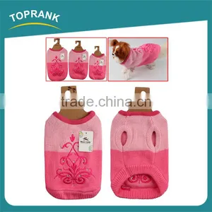 Hot Selling Small Knitting Flower Pink Lovable Dog Sweater Pet Clothes thumbnail-1