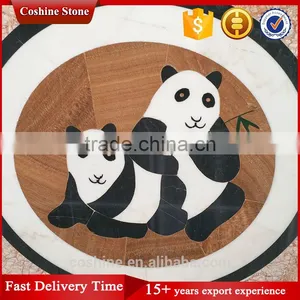 Panda Pattern Marble Waterjet Hall Flooring Designs thumbnail-3