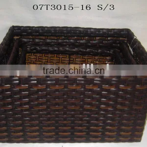Durable Plastic Rattan Basket Flower Pots thumbnail-1