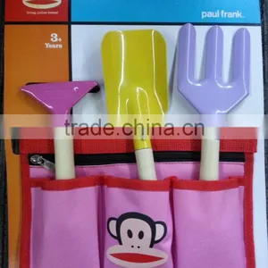 Hot Sale Kids Gardening Tools Set Wood Handle Printed, Children Gardening Tools thumbnail-3