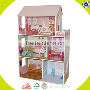 Wholesale Lovely Wooden Dollhouse Set Toy Cute Children Wooden Dollhouse Set Toy Best Gift Wooden Dollhouse Set Toy W06A053 thumbnail-2