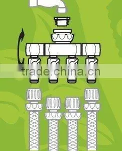Brass Garden Water Hose 4 Ways Splitter thumbnail-2