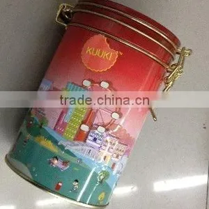 Airtight Cookie Tin Box With Metal Clip thumbnail-1