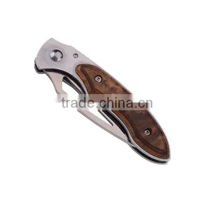 A21-1066 Stainless Steel Straight Edge Pakkawood Handle Folding Knife thumbnail-1