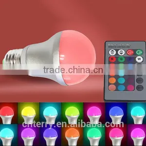 New Arrival Led Light Bulb E27 Remote Control 16 Color RGB Led Bulb Light thumbnail-1