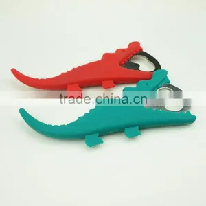 16108 Crocodile Shape Beer Bottle Opener in Silicone+steel thumbnail-1