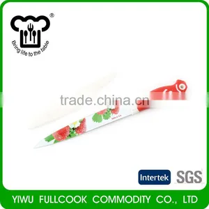 Latest Arrival Fruit Pattern Colored Stainless Paring Fruit Knife With Cover thumbnail-4