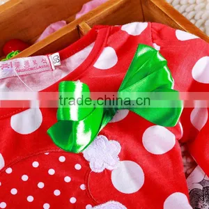 2015 New Christmas Girls Dress Long-Sleeve Dot Dresses Kids Cotton Children's Christmas Gift Party Costume Princess Dress thumbnail-4