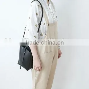 Korean Institute of Wind Wild Loose Tooling Overalls / Retro Art Bib/ Trousers With Braces thumbnail-5