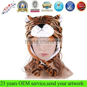 Fashion Plush Adult Animal Winter Hats With Long Mittens thumbnail-1