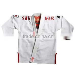 Brazilian Jiu Jitsu Custom Pearl Weave Fabric White/blue/black Color Bjj gi thumbnail-3