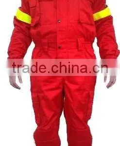 Mens Button Front hi Vis Fire Retardant Workwear Coverall Suit thumbnail-1