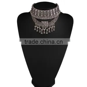 2016 Hot Sale Alloy Short Silver Collar Necklace Jewelry for Women thumbnail-1