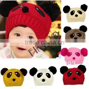 Cute Panda Pattern Baby Lovely Wool Knitting Hat 8189 thumbnail-1
