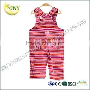 China Wholesalers Customized Red Striped Baby Bib Overalls thumbnail-1