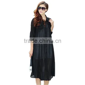 MOQ 1pc Free Size Good Quality With Cheap Price Solid Long Sleeve Women t Shirt Wholesale China,t Shirt Cardigan thumbnail-1
