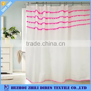 Hot Selling Wholesale 100% Polyester Showerproof Curtains With Dyeing Tassel thumbnail-1