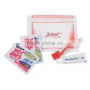 USA Made Mini Travel Kit - Has a Travel Toothbrush, Toothpaste, Antibacterial Wipes and Comes With Your Logo thumbnail-1