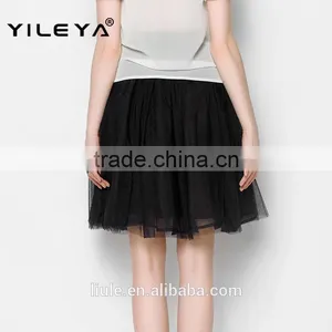 Latest Woman Elastic Waist Muti Layers White Fluffy Tutu Skirt for Adult thumbnail-5