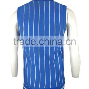 ISO9001/BSCI Manufature Blue 100% Cotton Embroidery Pattern Knitted Vests thumbnail-4