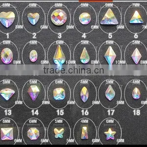 Clear Various Shapes Non Hot Fix Foiled Back Rhinestones for Nail Art thumbnail-2