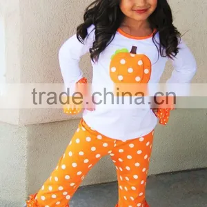 Fall Pumpkin Embroidery Halloween Girls Clothin thumbnail-1