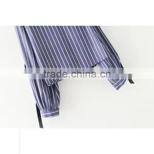 Wholesale Womens 100% Cotton Long Sleeve Stripe Shirt thumbnail-4