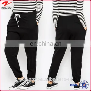 Loose Casual Contrast Tie Plain Sweat Pants thumbnail-1