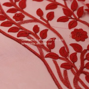 Dot Com 3d Flowers Embroidery Lace Fabric By The Yard thumbnail-4