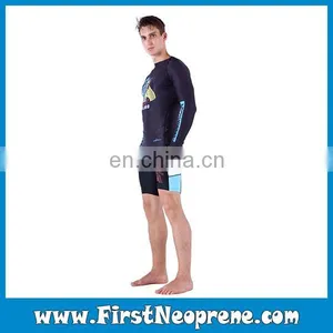 Black Carton Printing Men Style Long Sleeve Rashguards thumbnail-5