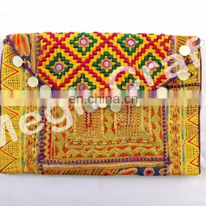Wholesale Banjara Vintage Clutch Purse -Vintage Zari Work Clutch Purse- Vintage Bohemian Banjara Hippie Gypsy Coin Clutch thumbnail-3