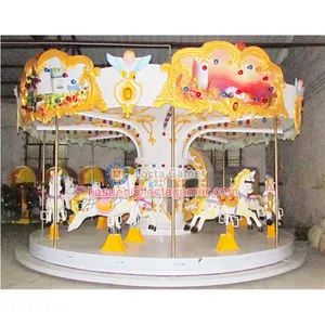 Zhongshan Amusement Theme Park Equipment Merry go Round 12 Seat Baby Carousel Good Price Hot Sale Earn Money, Amusement thumbnail-3