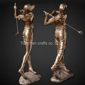 Handcraft Bronze Golf Statue, Lost Wax Casting Bronze Sport Style Statue thumbnail-4