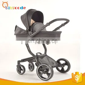 OEM Luxury High View 3 in 1 PU Leather Waterproof Baby Stroller thumbnail-2