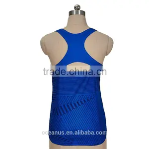 100% Poly Knit Womens Sublimation Print Vollyball Tank Top thumbnail-2