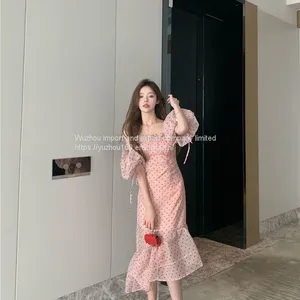 Rongmei [zz0312020] Elegant and Comfortable Cotton Hemp French Elegant V-neck Medium Sleeve Knitted Cardigan thumbnail-1