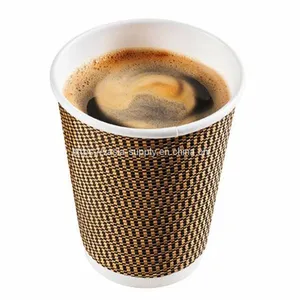 Ripple Hot Cups Beverage Paper Cups Disposable Coffee Cups With Lids for Takeaway Drinks thumbnail-1
