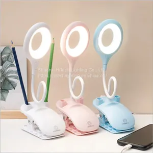 Touch Desk Lamp Dimming Table Lamp Clip Flexible Usb Charging Eye Protection Student Reading Lamp Phone Holder for Bedroom thumbnail-1