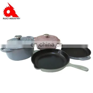 Eco-Friendly High Quality Enamel Pink Cast Iron Cookware thumbnail-4