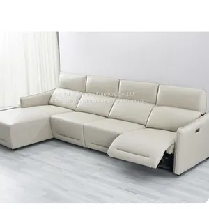 New Designer Italian Corner L-Shaped Sofa Electric Function Rear Lying Headrest Adjustable Sofa Combination thumbnail-2