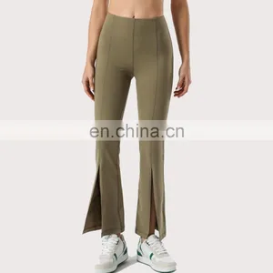 New Style Casual Flare Trousers Fitness Gym Wear Workout Sports Yoga Bu High Waist Running Yoga Wear Pants thumbnail-1