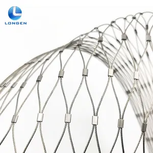Wholesale SS 304 316 316L Stainless Steel Decorative Rope Mesh Wire Rope Woven Mesh for Infrastructure Bridge Safety thumbnail-1