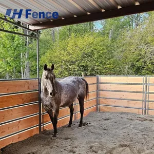 New Outdoor Horse Stables With Roof Shelter Economical Dressage Equipment for Horse Boarding at Farm Horse Stall Horse Barn thumbnail-1