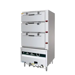 Commercial Grade Seafood Steamer - 3 Doors Jinyudian Style 1100*900*1900mm DN20 Inlet thumbnail-1