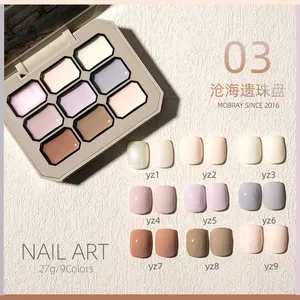 Solid Nail Gel Polish Kit 9-Compartment Solid Nail Gel Palette 9-Color Solid Gel Set for Sale thumbnail-1