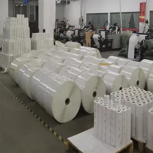 Best Seller 80gsm Semi Gloss Coated Paper Jumbo Roll Hot Melt Adhesive Glassine Liner For Barcode Food Commodity Label Raw Material thumbnail-3