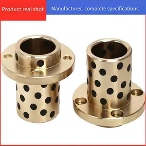 Self-lubricating Graphite-inlaid Copper Guide Sleeve, Middle Circular Traction Type Copper Guide Sleeve, Solid Lubricating and Wear-resistant Guide Pillar and Guide Sleeve thumbnail-2